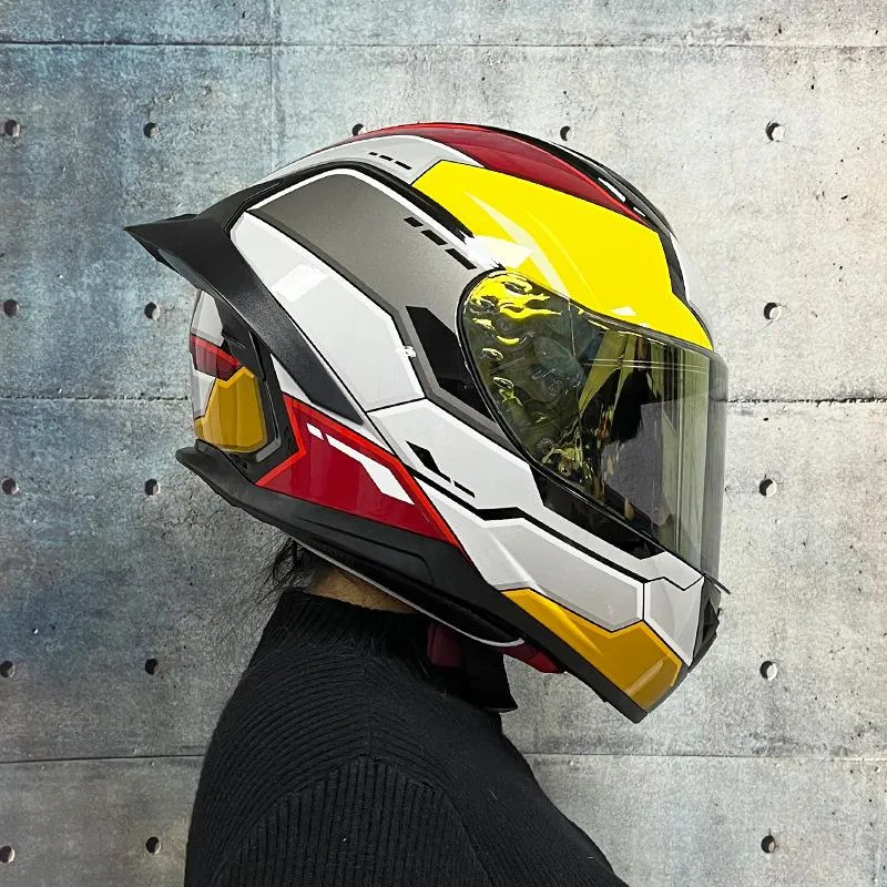 Casques de moto adaptés aux casques complets électriques ORZ hommes et femmes hiver individualité quatre saisons Locomotive amoureux de la grande queue