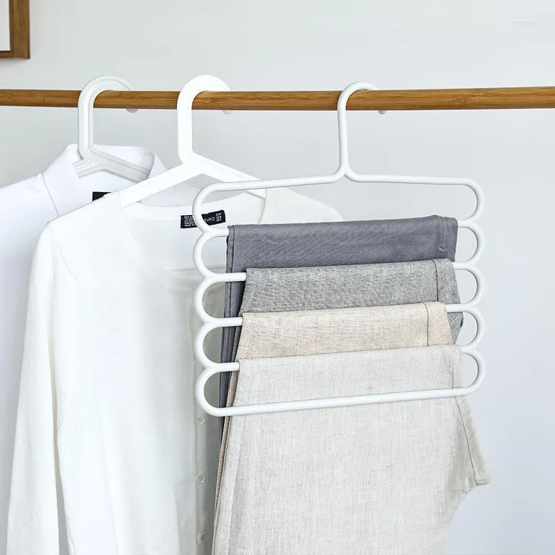 Hangers & Racks 5-layer Household Multi-layer Non-slip Clothes And Pants Rack Multifunctional Plastic Locker Simple Style