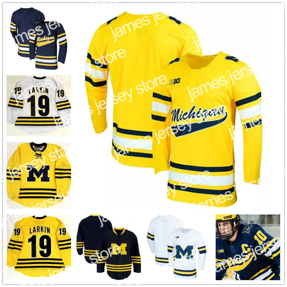 Michigan Wolverines Hockey Jersey Custom Yellow College Hockey