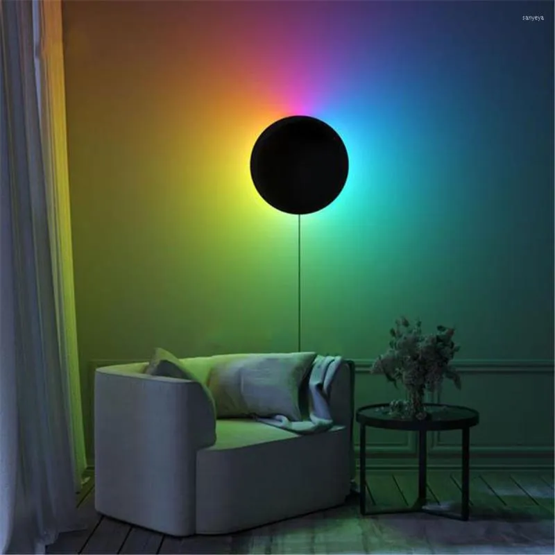 벽 램프 현대 미술 디자인 샘플 RGB 소파 엘 침실 LED 조명 거실 장식 홈 조명 실내 계단