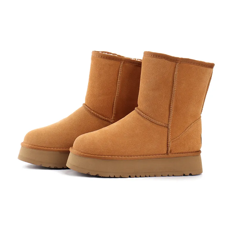 2023 mulheres botas de neve austr￡lia Ultra mini plataforma de bota cl￡ssica booties sapatos sapatos castanha de pele de pele de pele de pele luxuosa conforto winter designer quente sapatos de homens sapatos