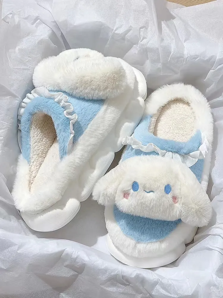 lovely winter indoor wear laurel dog fluffy half slipper Warm slippers