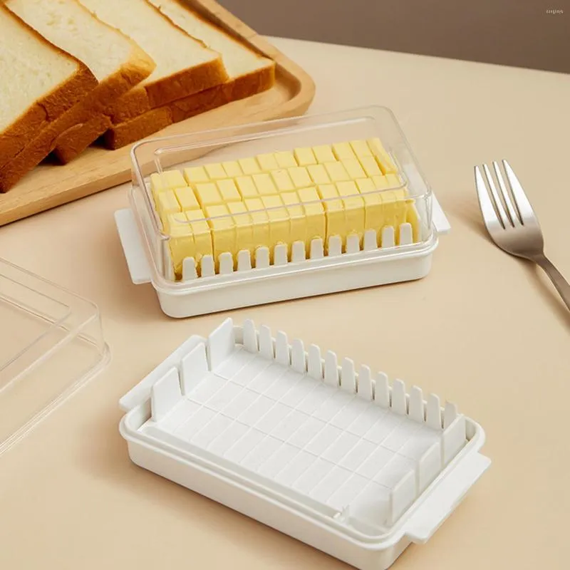Storage Bottles Household Butter Tray Organizer Box Dish With Sealed Lid For Cutting And Storing Fresh-Keeping Case