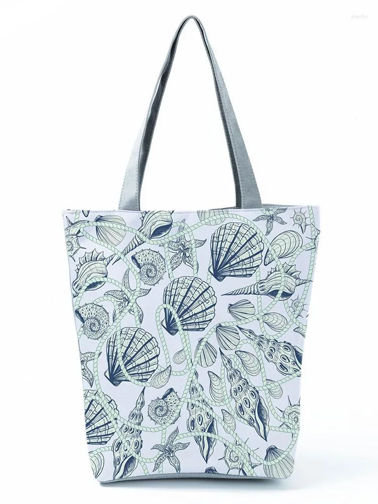 Evening Bags Fashion Shell Printed Women's Bag All-Match Tote Practical Big Lady's Handbag Casual Packs Children Book Simple Shopper