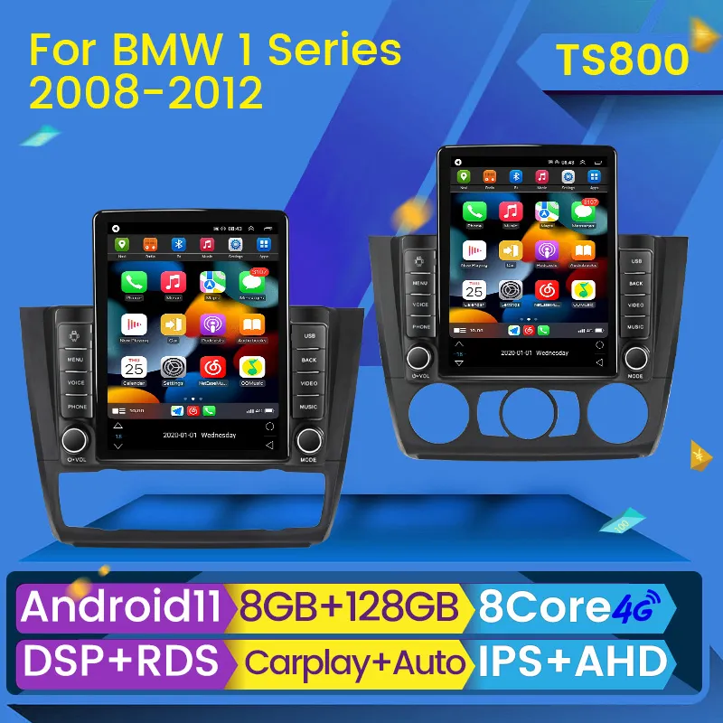 Android 11 CAR DVD Radio Multimedia Player för BMW 1-Series 1 Series E88 E82 E81 E87 2004-2011 Navigation Stereo GPS No 2DIN 8G 128G