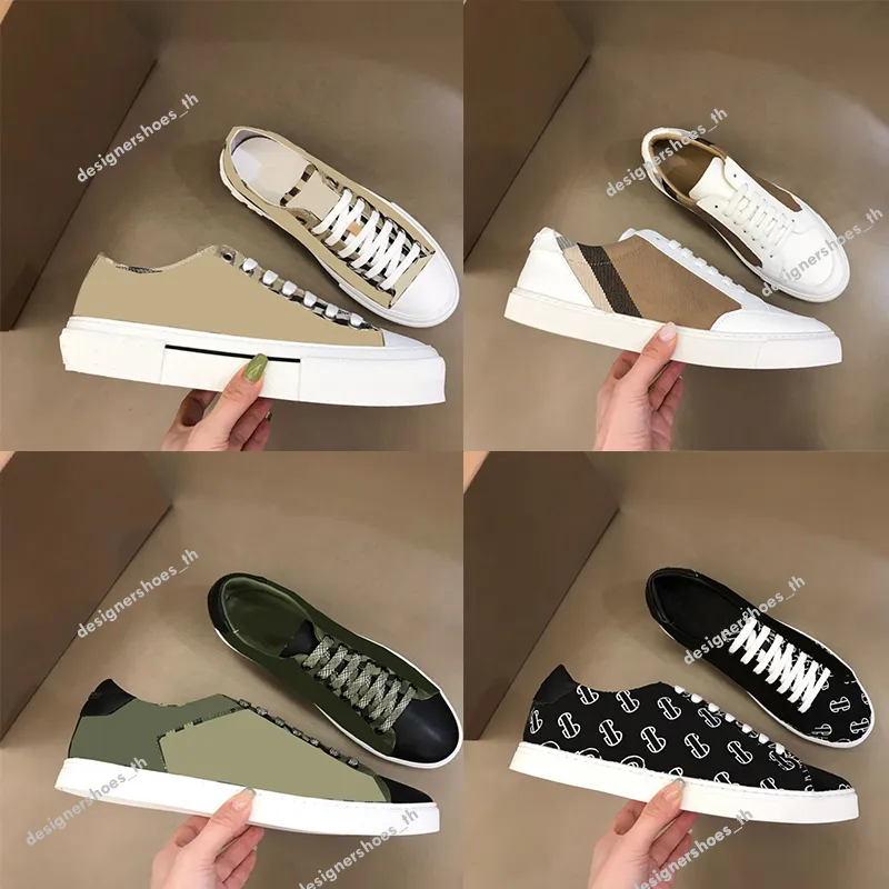 Designer Sneakers Vintage Rutig Casual Shoes Classic Stripes Sneaker Herr Dam Grid Shoe Bomulls Mocka Trainers Print Canvas Trainer With Box