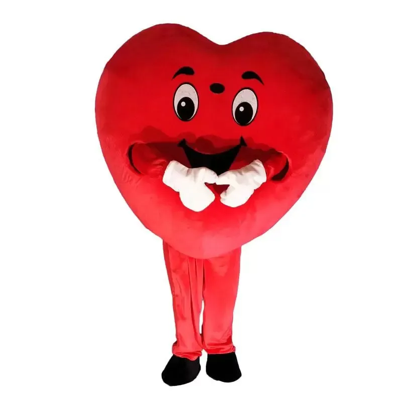2022 Hot New Red Heart Love Mascot Costume Valentine's Day Birthday Party Show kostym vuxen storlek