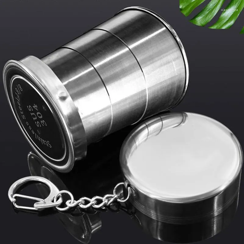 Mugs Collapsible Travel Cup Portable Stainless Steel Camping Water Reusable Drinking Mug For Outdoor 250ml