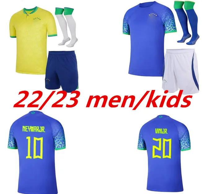 Erwachsenenanzüge PAQUETA COUTINHO Brasilien Fußballtrikot 2022 Weltfußballtrikot Pokal FIRMINO 22 23 MARQUINHOS VINI JR ANTONY SILVA DANI ALVES Kinderset Camiseta de futb 999