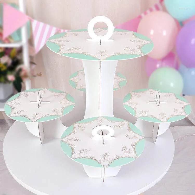 Ustensiles de cuisson 3 niveaux carton gâteau stand snack pâtisserie dessert tour fruits nourriture affichage cupcake support rack fête d'anniversaire fournitures