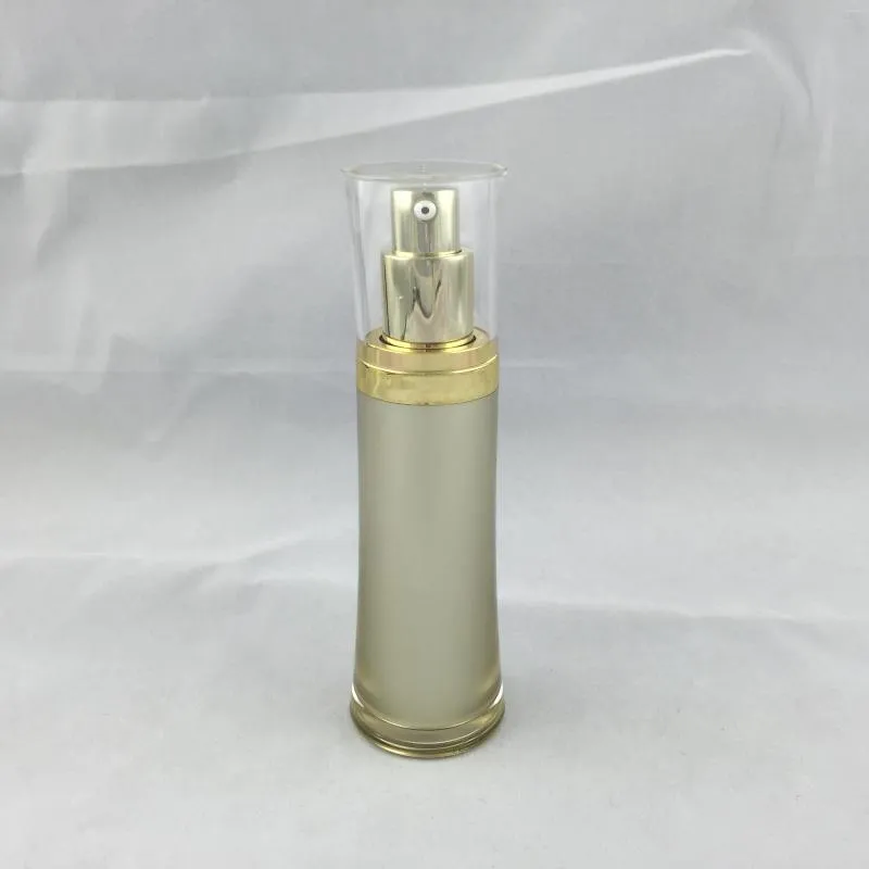 Storage Bottles 30ml Pink/gold/pearl Whiteslim Waist Acrylic Bottle For Serum/lotion/foundation/emulsion Cosmetic Packing Plastic