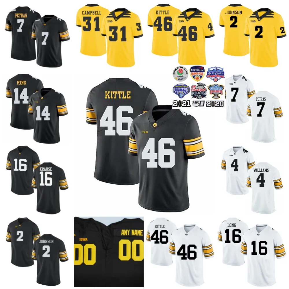 Iowa Hawkeyes Football Jersey George Kittle #46, Spencer Petras, & More ...