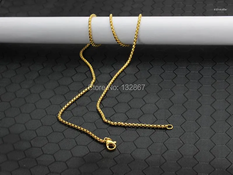 Kettingen 5 stks charme in bulk roestvrijstalen vierkante rolo link ketting ketting 2 mm 20 '' goud