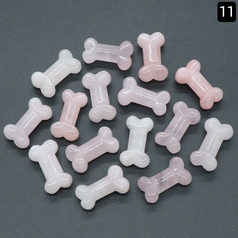 Оптовые натуральные смешанные материалы розовый кварц драгоценный камень хрустальный собак