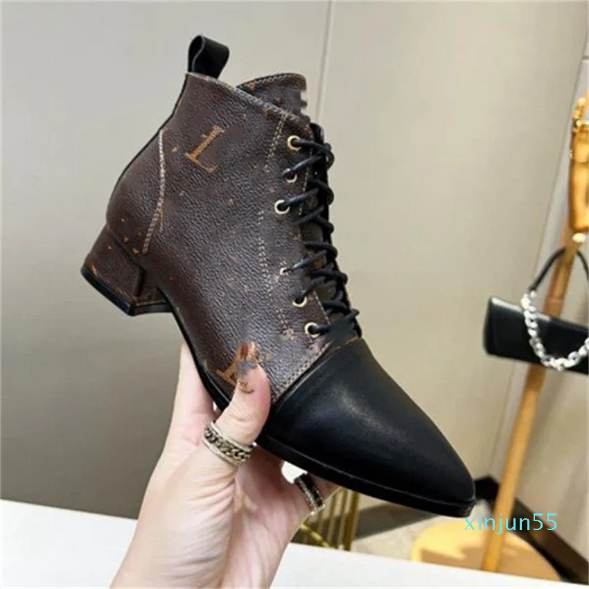 Botas Moda Mulheres Decorativa Salto plano Inverno grosso Couro quente L￣ quente salto alto Viutonity