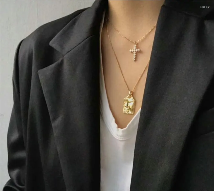 Chains Fashion Portrait Chain Necklaces For Women Stainless Steel Gold Plate Necklace Square Pendant Couple Jewelry