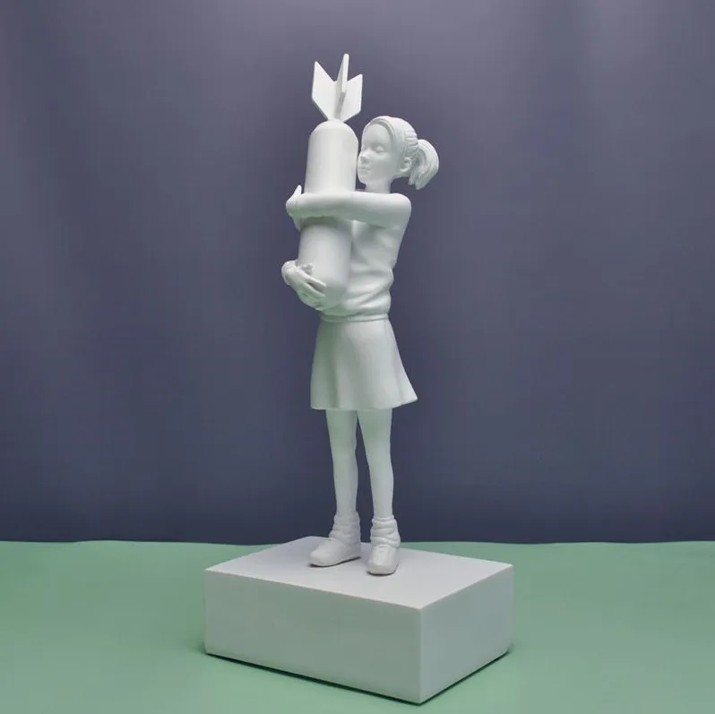 Banksy Bomb Hugger Statue - Modern Art Figurine, Resin