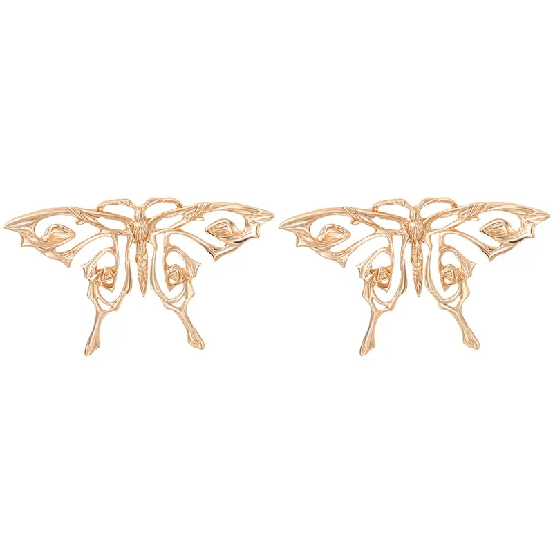 Pendientes colgantes de mariposa dorados exagerados, pendientes de insectos geométricos de Metal Vintage, joyería de declaración para mujer, regalo de fiesta