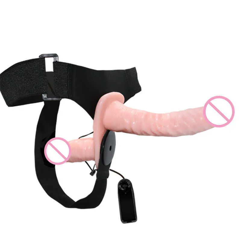 Beauty Items Double Penis Realistic Dildo Vibrator Strapon Ultra Elastic Harness Belt Strap On Big Adult sexy Toys for Woman Lesbian