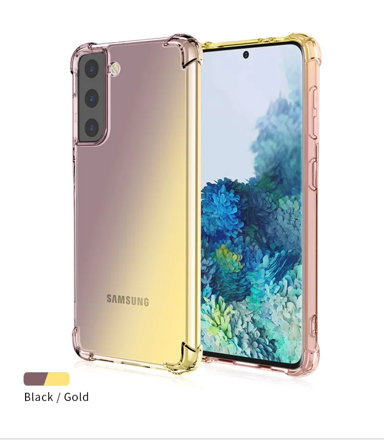 Kleuren telefoonhoesjes voor Samsung S23 S22 S21 S20 S10 S9 A13 A53 Plus Ultra Gradient Soft TPU airbag schokbestendigheid