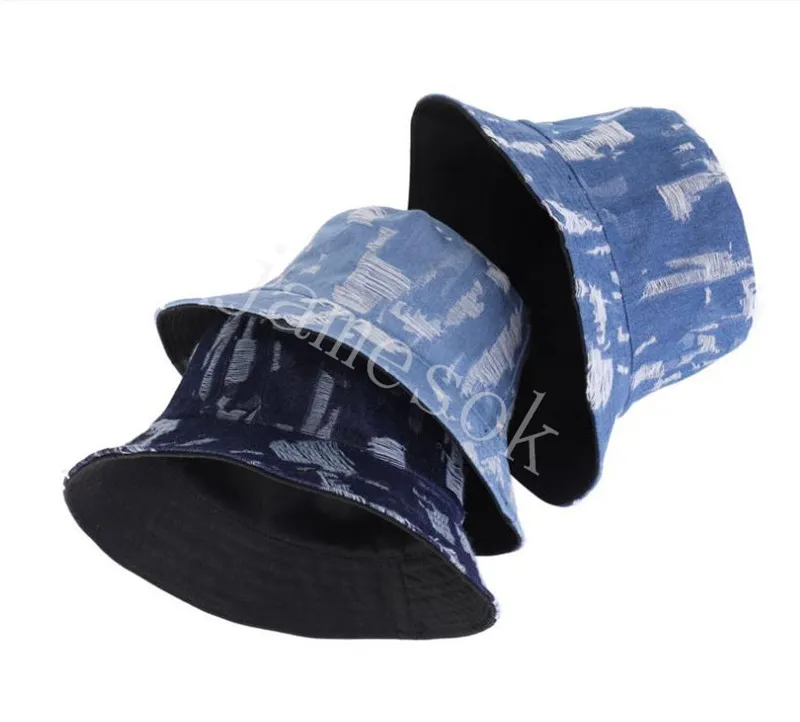 Men Women Denim Bucket Hat Male Style Panama Bucket Hat Casual Cowboy Fishing Cap Fashionable Do-Old Cool Jeans Panama Sun Hats DE850