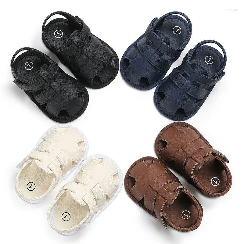 First Walkers Born Baby Boy Girl Sandals Shoes Soft Sole Solid Infant Summer 0-18 Months