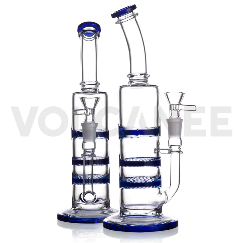 Glass Bong Hookahs with Ash Catcher Cyclone Recycler Hookah 7 Inch 14mm Female Water Pipe Bongs Dab rigs with Bowl