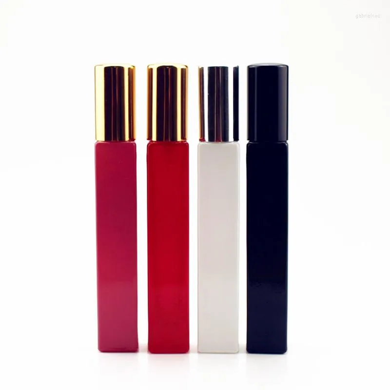 Bouteilles de stockage 12ml bouteille en verre épais carré parfum Mini parfum cosmétique emballage vaporisateur flacons rechargeables rouge noir
