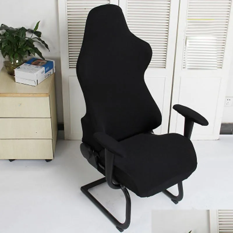 Pokrywa krzesła 1 Set Gaming krzesło er spandex biuro sprężyste fotele fotele ers dla krzeseł komputerowych Slipers Housse de Chaish Drop Gelive Dhkwn