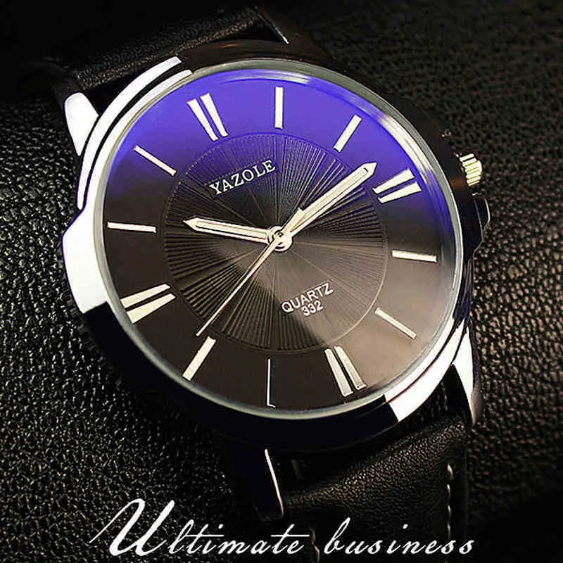 Wristwatches Tags Yazole Brand Men Men Drs Watch Brown Leather Band Watch Men Relogio Luxury Reloj Reloj Hombre Drop Shipping Geneva0g76