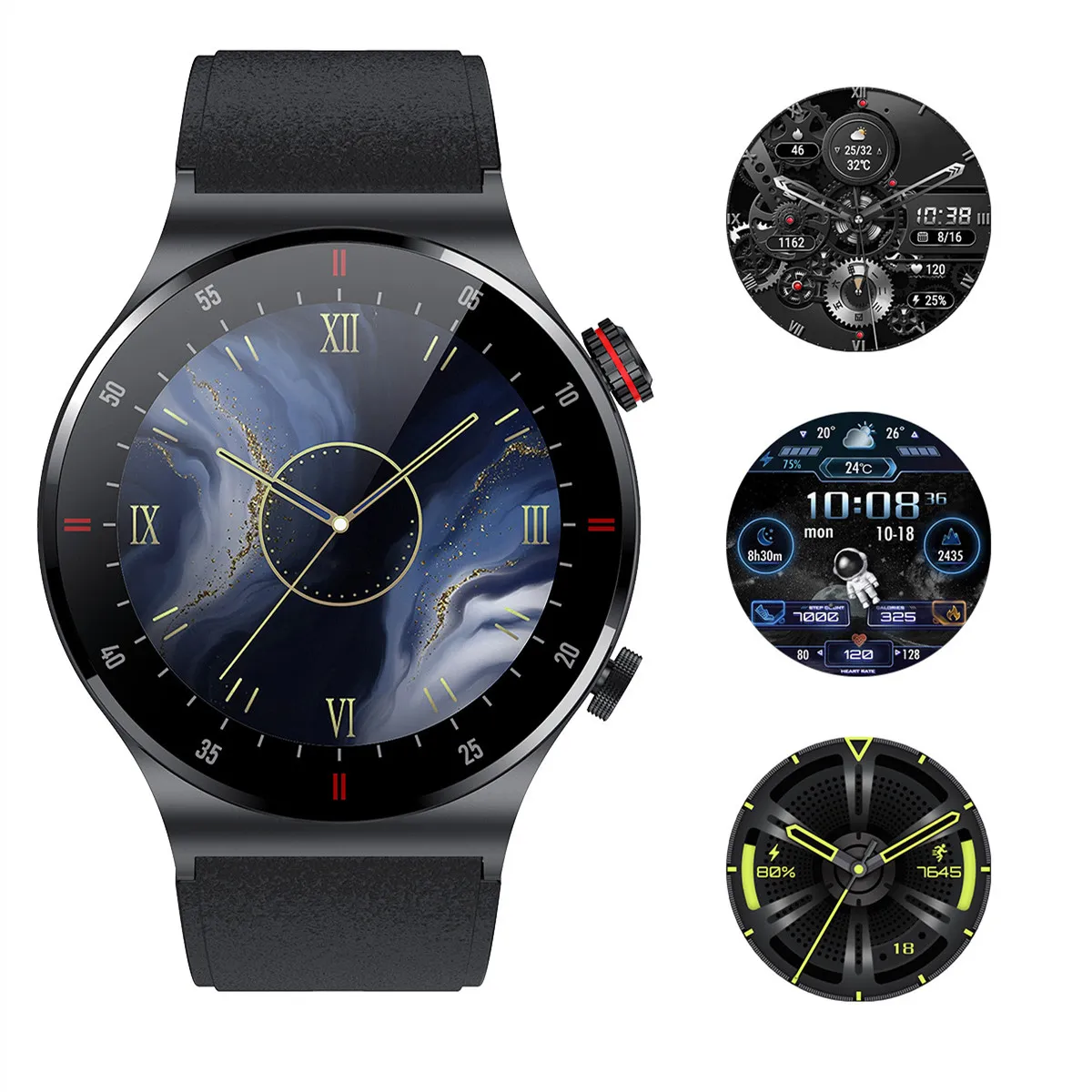 newst 블루투스 스마트 시계 QW33 smartwatch ECG PPG 비즈니스 스테인레스 스틸 스트랩 방수 남성용 시계