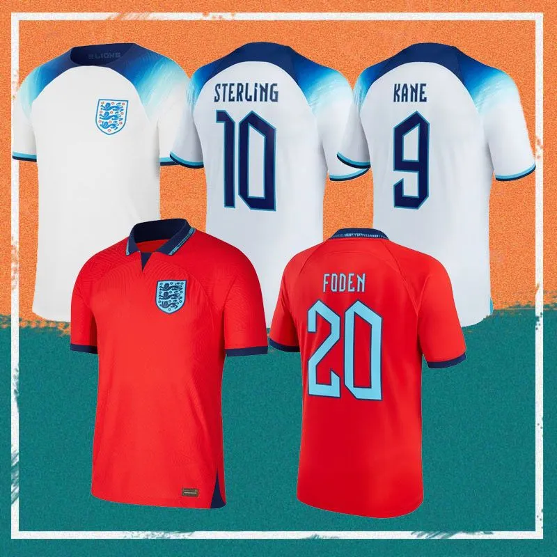 2022 KANE FODEN Camisetas de fútbol 22/23 Fútbol nacional local INGLATERRA STERLING SAKA RASHFORD Camisa BARKLEY SANCHO MOUNT GREALISH hombres niños kit uniformes de fútbol