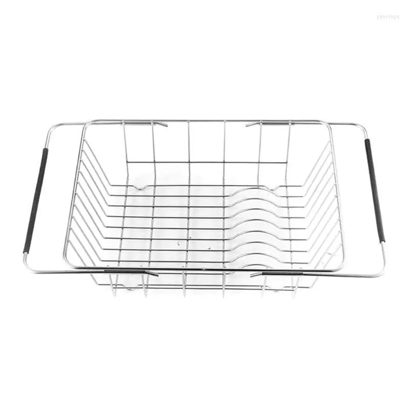 ハンガーラックカウンターストレージホルダーステンレス鋼のシンクのシンクの拡張可能な皿乾燥ラックドレーナープレートバスケット