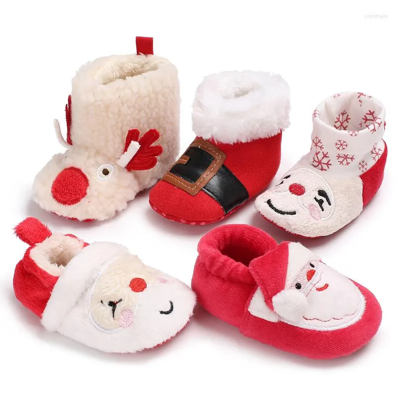 First Walkers Infant Born Baby Girl Booties Soft Sole Snow Boots Winter Warm Fur Crib Shoes0-18M