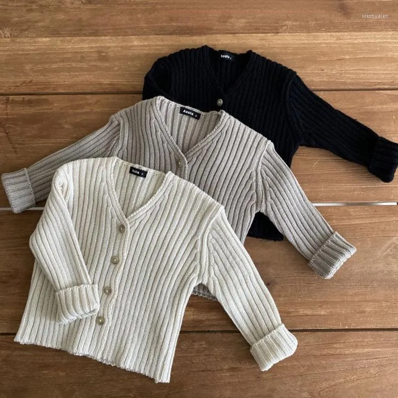 Cardigan enfants vêtements simple poitrine filles pull bref Style garçons Cardigans tricoté enfant en bas âge fille bébé