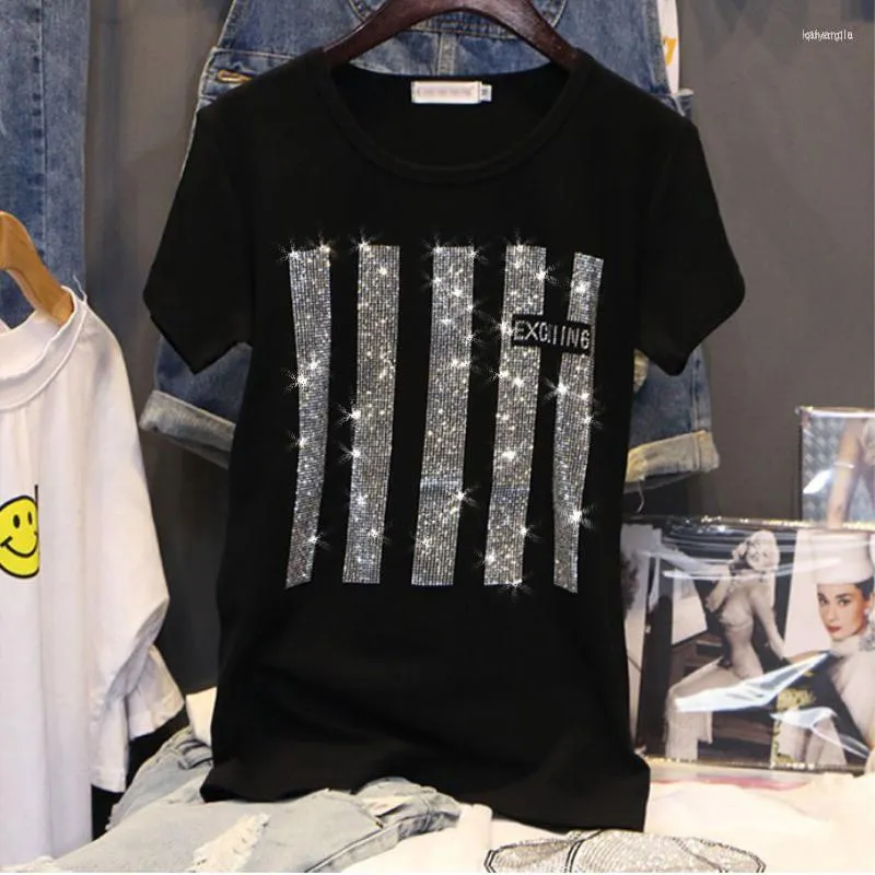 T-shirts pour femmes Vêtements d'été des femmes 2022 T-shirt Bling Stroncheur Bling Streetwear