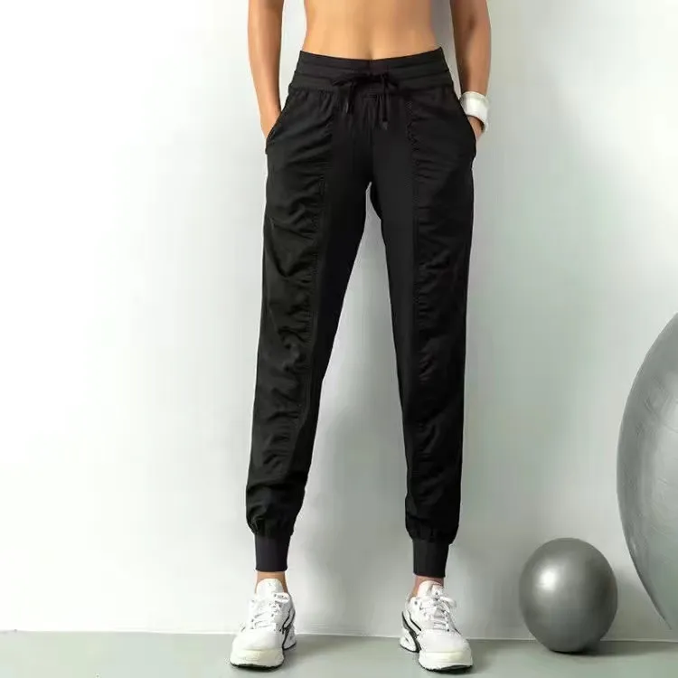 LL Women Yoga Jogging Pants Loose Sweatpants Women's Fitness Sports Joggers Running Stretch Slimming Feet Sweat Pants