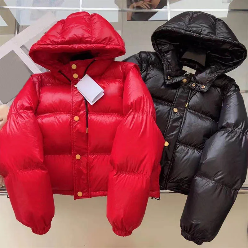 Chaquetas acolchadas con capucha para mujer abrigo con capucha 22FW cárdigan femenino chaleco con bolsillos Parkas moda informal ajustada chaquetas con cremallera