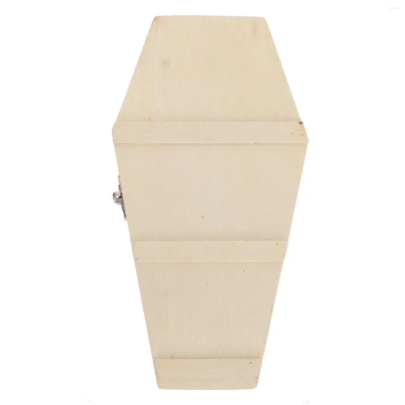 Principal 1pc Halloween Box Hexagonal Coffin Wooden Candy Storage Diy Zakka