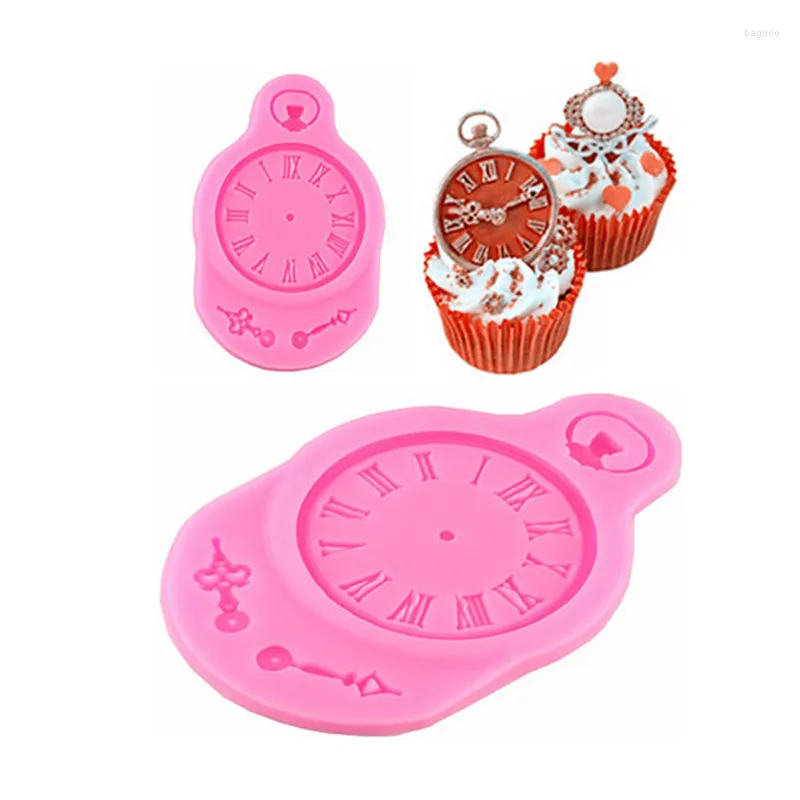 Baking Moulds Silicone Molds Watches Clocks Cartoon Liquid Fondant Cake Mold Handmade Chocolate Dessert Candy Decorating Tools