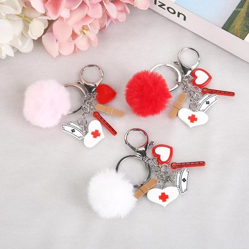 Keychains 1pc Bolsa Keyring com Puffer Ball Set Style Keychain Rresin Charms Fashion Jewelry Gifts