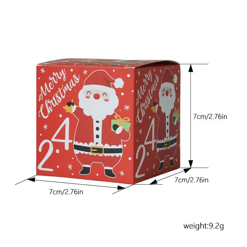Merry Christmas Advent Calendar Boxes 24 Days Kraft Paper Advent Countdown Candy Gift Boxes for Kids and Family Favor MJ0829