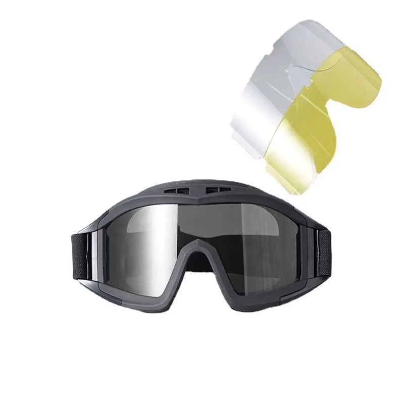 Kayak Goggles Açık Rüzgar Geçirmez Gözlük Kayak Toz Proof Erkekler Off-Road Motosiklet Anti-Riot CS Bultroof Taktik Goggs L221022