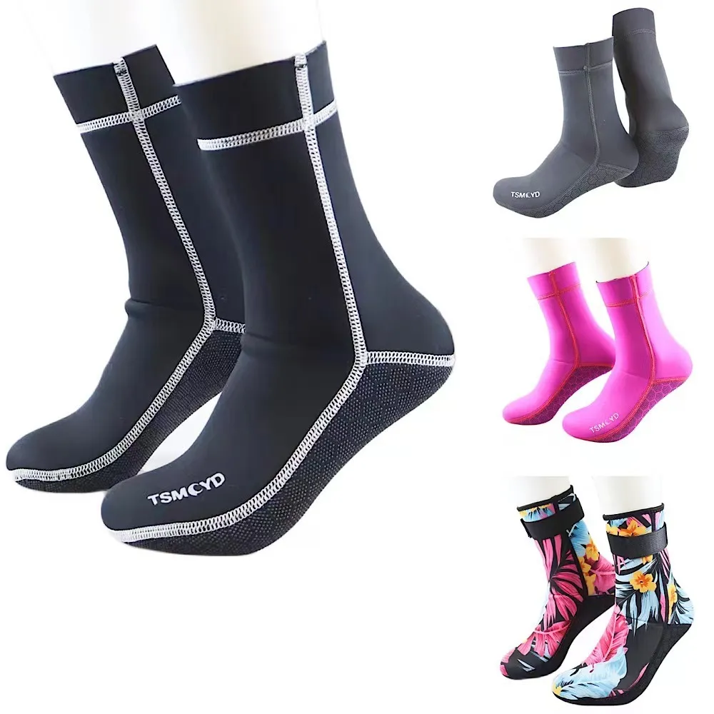 Sportsocken Unterwasser Winter Tauchen Strand 3mm Neopren Männer Frauen Druck Schwimmen Warme rutschfeste Korallen Schnorchelausrüstung 221021