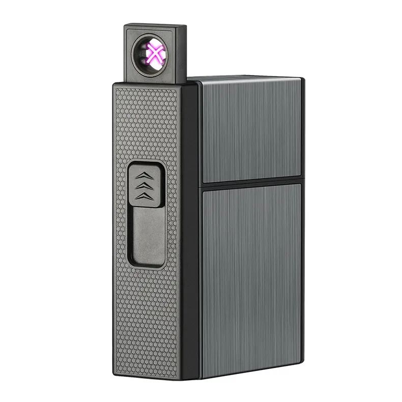 방풍 화려한 담배 케이스 탈착식 USB 아크 라이터 키트 쉘 플라스틱 알루미늄 혁신적인 디자인 흡연 스토리지 스태쉬 박스 컨테이너 DHL