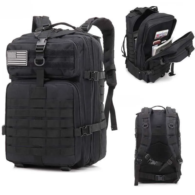 Tactical Backpack Large Capacity 3P Softback Outdoor Bag Military Hiking Rucksacks Men Climbing Travel Camping Backpack Q0721