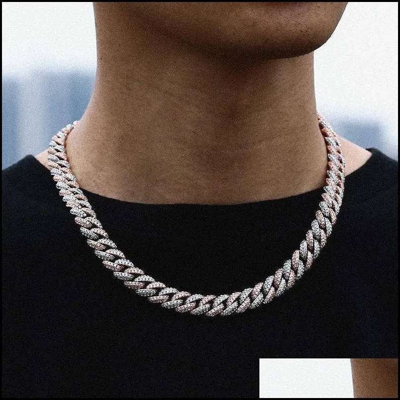Necklaces 18 Inch 10mm 925 Sterling Silver Setting Iced Out Moissanite Diamond Hip Hop Cuban Link Chain Necklace Jewelry