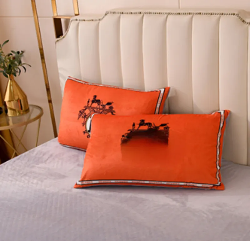 Conjuntos de sábanas de diseñador Textiles para el hogar Fundas de almohada con estampado estampado Funda de edredón