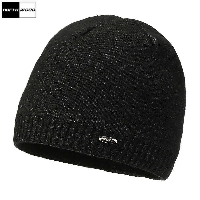 Gorro/caveira tampa de northwood kpop de inverno masculino masculino de malha de chapéus de esqui machos de esqui de malha mantêm quente espessura ao ar livre chapéu de inverno t221020