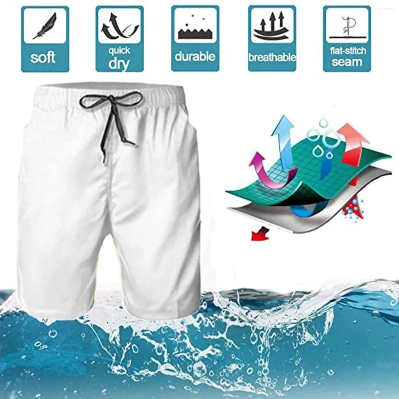 Mäns shorts Mens Swim Trunks snabbtorkande andningsbräda med nätfoder badkläderbaddräkter